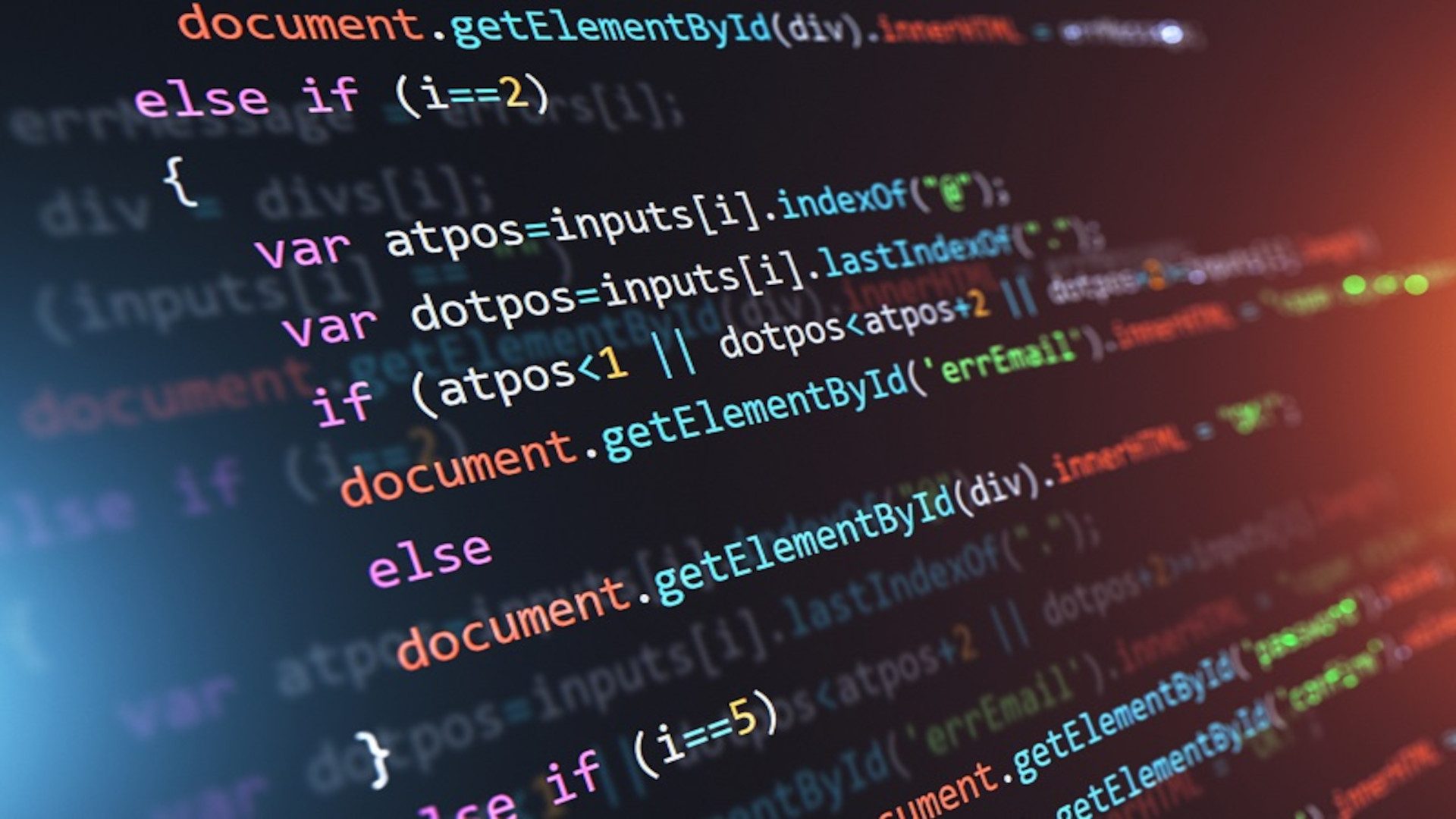 Computer screen displaying HTML code